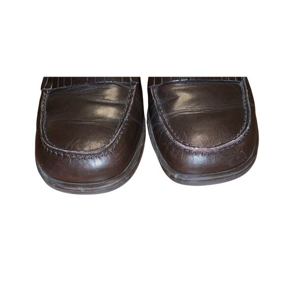 ETIENNE Aigner Chestnut Square Toe Penny Loafer Mule Size 8 - Picture 4 of 4